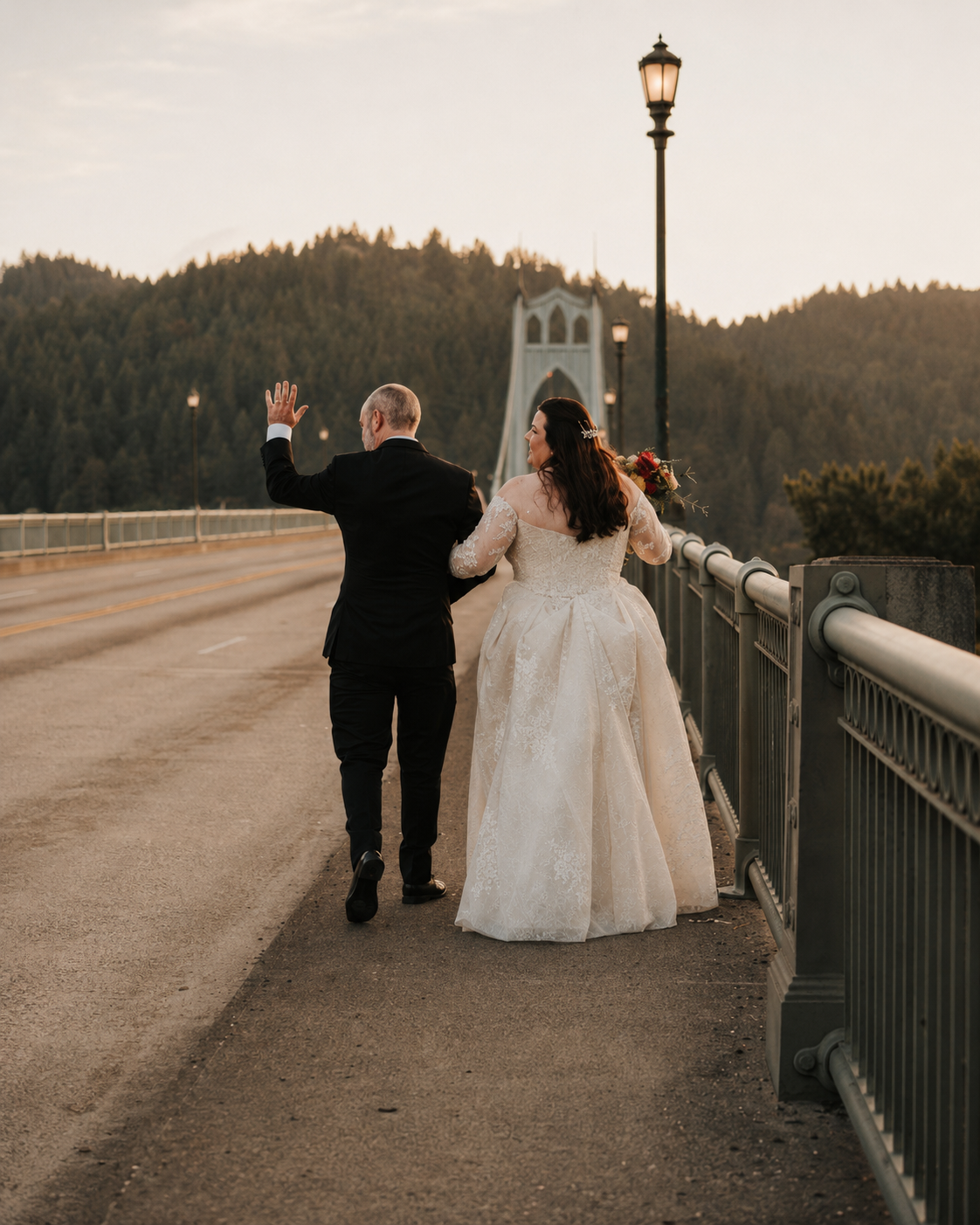 Portland Oregon Lindsay Blair St. Johns Bridge Newlyweds